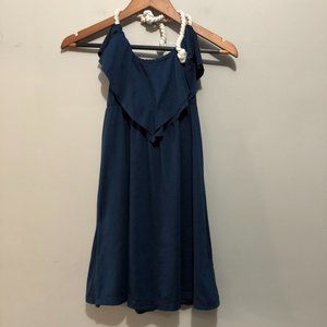 Derek Heart Halter Rope Neck Tank Top Navy Small